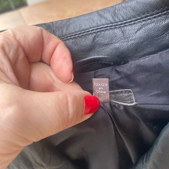 Joie black leather jacket with silver stud detail - Picture 10 of 11